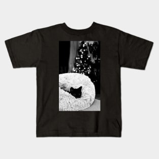 Black Cat Christmas Kids T-Shirt